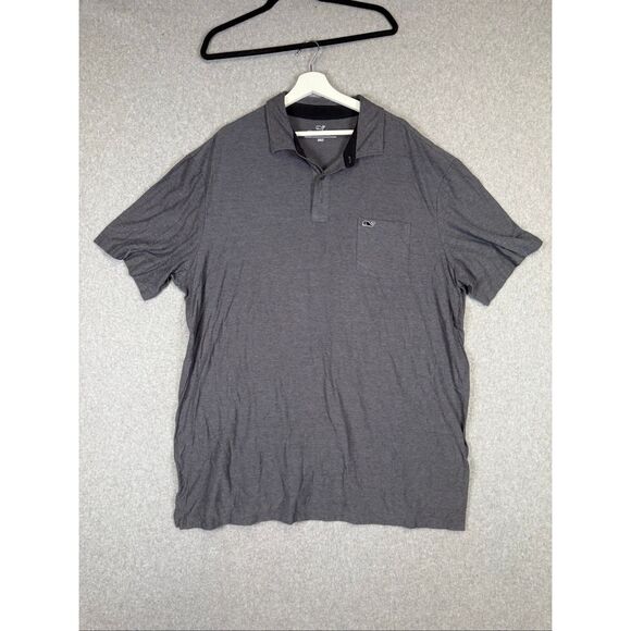 Vineyard Vines Men's 2XLT Tall Edgarton Polo Gray Short Sleeve Polo Shirt - Picture 1 of 7